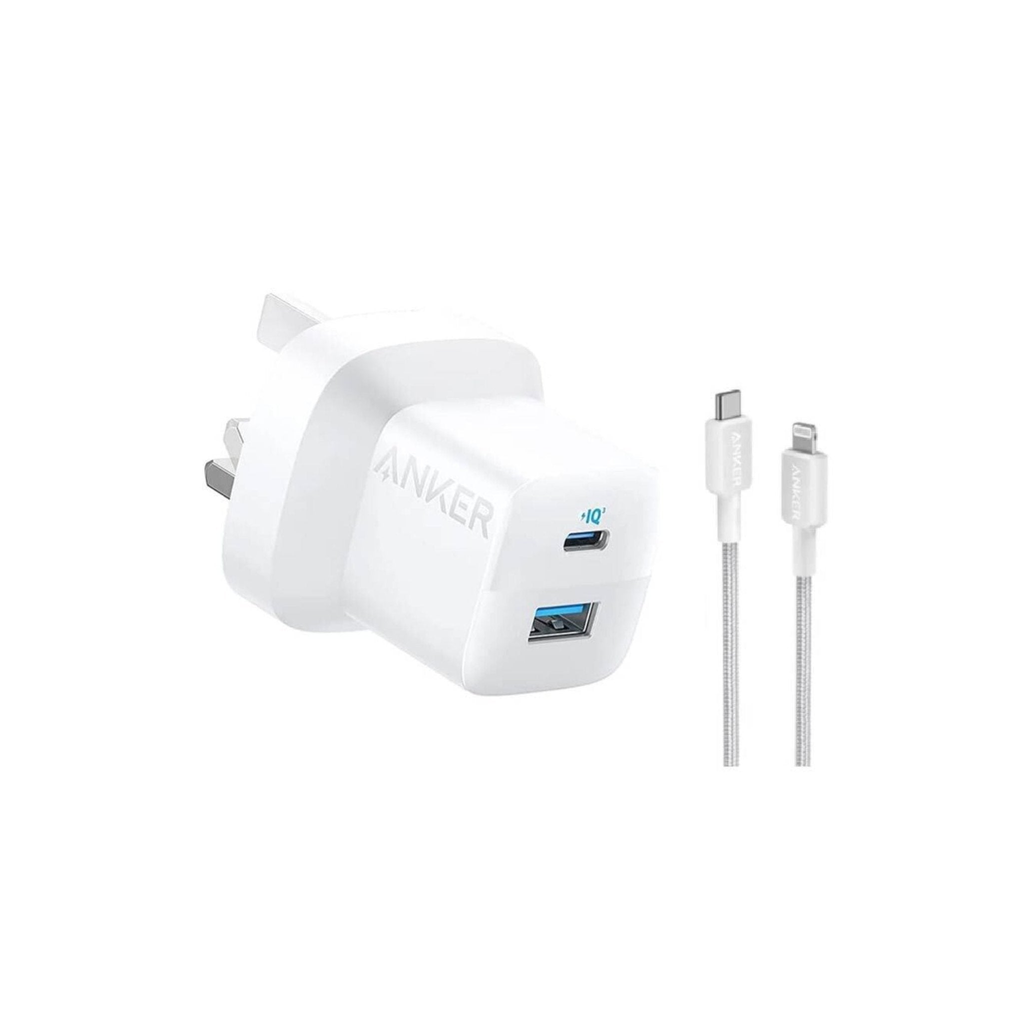 Anker 323 Charger with 33W USB C to Lightning Cable 1m - White